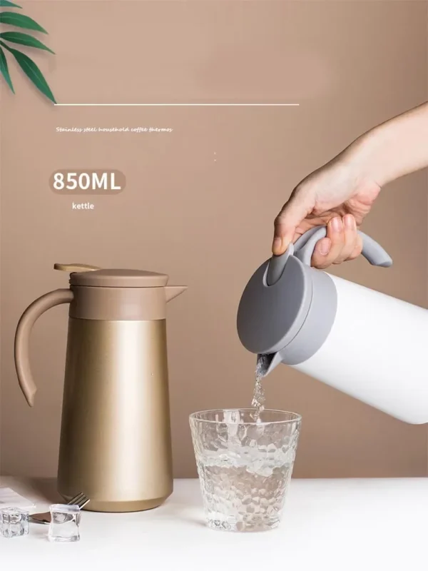 304 Stainless Steel Insulation Pot Thermoses Double Wall Vacuum Flask Car Portable Thermal Kettle Coffee Jug Teapot 850ml Water