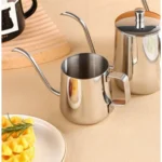 GOOSENECK DRIP POT COFFEE TEAPOT LIDLESS 250ML STAINLESS SWAN NECK THIN MOUTH NON-STICK COATING FOOD GRADE