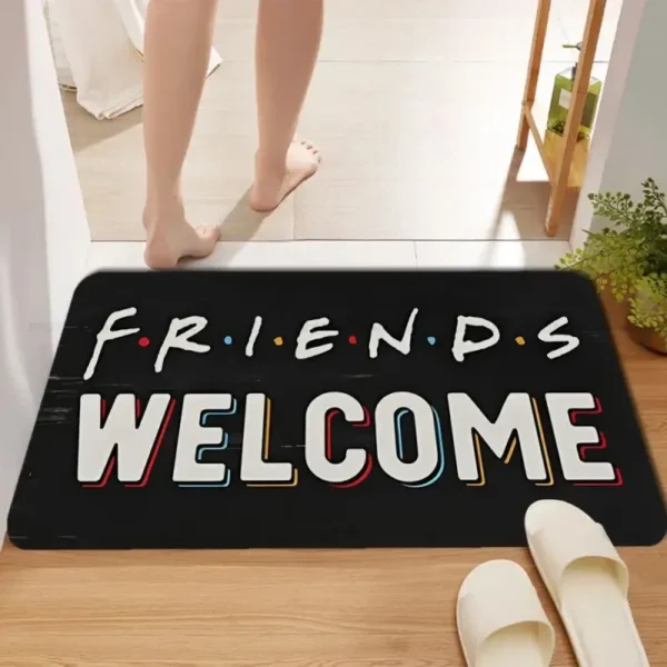 Friends Welcome Door Mat Anti-slip Home Indoor Carpets Laundry Room Kitchen Rugs Washable Hallway Bathroom Porch Floor Doormat