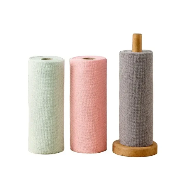 Reusable Cleaning Wipe Household Kitchen Cloth Microfiber Towel Rolls Dish Rags Wash Paper Towel Replacement 1 Roll of 20 Sheets