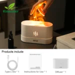 Kinscoter Aroma Diffuser Air Humidifier Ultrasonic Cool Mist Maker Fogger Led Essential Oil Flame Lamp Difusor