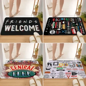 Friends Welcome Door Mat Anti-slip Home Indoor Carpets Laundry Room Kitchen Rugs Washable Hallway Bathroom Porch Floor Doormat