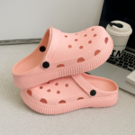 Unisex Adult Pink Clogs – Lightweight Waterproof Slip-On Garden Shoes for Men & Women, Breathable EVA Slippers with Strap for Indoor & Outdoor Use