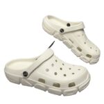 Grey Unisex Lightweight EVA Clogs for Men & Women – Slip-On Garden Shoes with Backstrap, Breathable Waterproof Foam Slippers