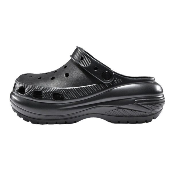 Kids Black Platform Clogs – Lightweight Slip-On Waterproof Garden Sandals with Thick Sole – Breathable EVA Casual Shoes for Boys & Girls – Indoor & Outdoor Use